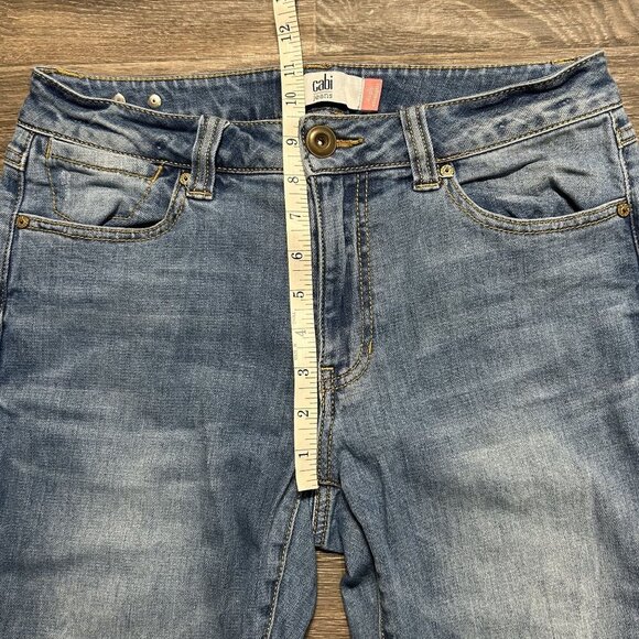 Cabi  Jeans SZ 6 Style 5309 High Rise Straight Jeans Ibiza Light Wash Stonewash - Picture 6 of 9